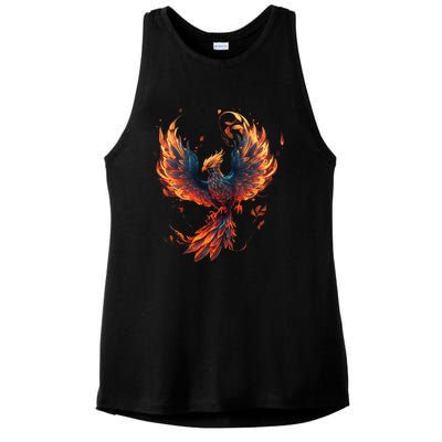 Fire Phoenix Bird Phoenix Reborn Firebird Phoenix Ladies PosiCharge Tri-Blend Wicking Tank