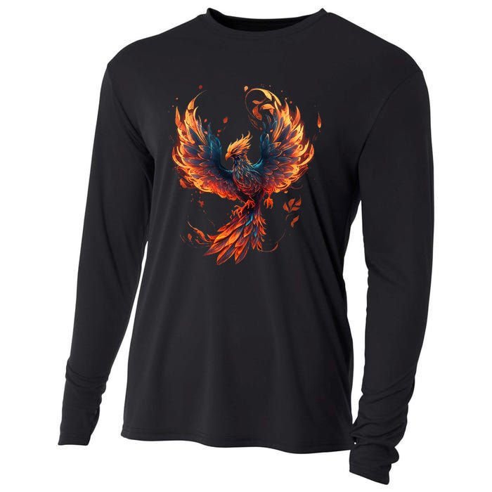 Fire Phoenix Bird Phoenix Reborn Firebird Phoenix Cooling Performance Long Sleeve Crew