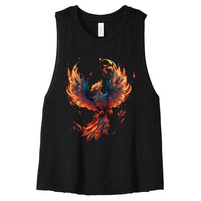 Fire Phoenix Bird Phoenix Reborn Firebird Phoenix Women's Racerback Cropped Tank