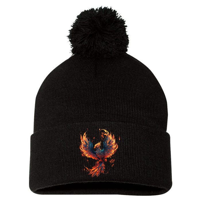 Fire Phoenix Bird Phoenix Reborn Firebird Phoenix Pom Pom 12in Knit Beanie