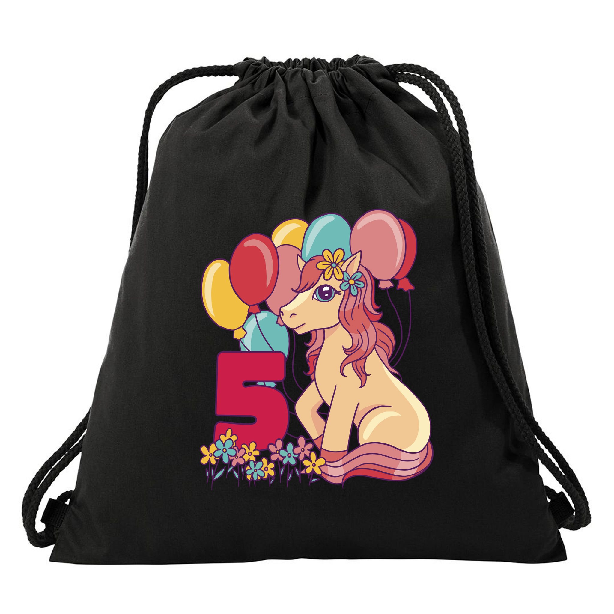 Fifth Pony Birthday Drawstring Bag