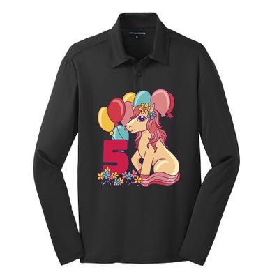 Fifth Pony Birthday Silk Touch Performance Long Sleeve Polo