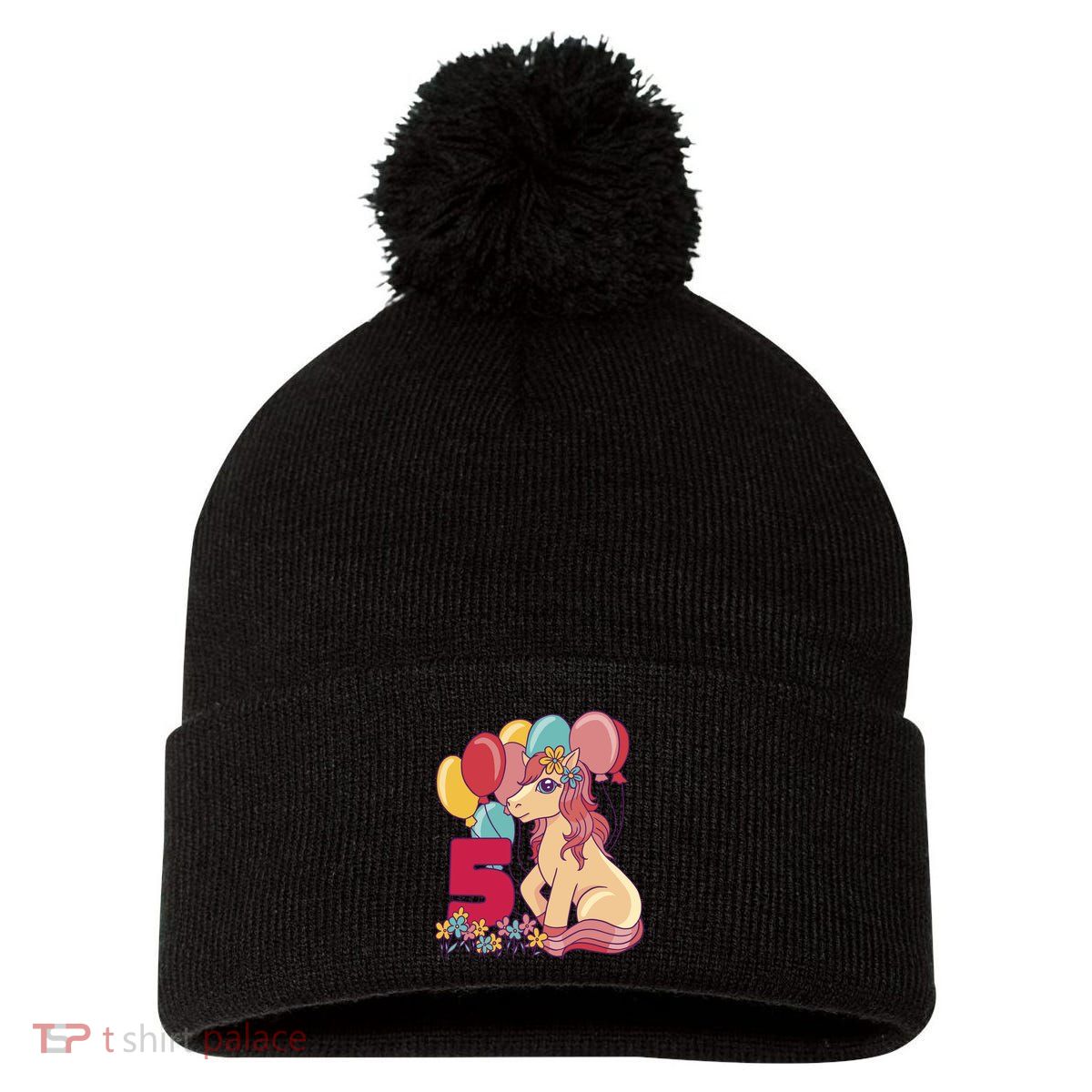 Fifth Pony Birthday Pom Pom 12in Knit Beanie