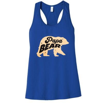 Funny Papa Bear Dad Animal Lover Dad Humor Gift Women's Racerback Tank