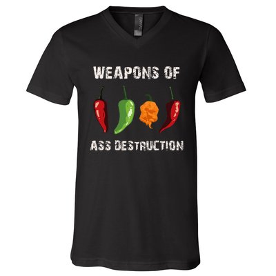 Funny Pepper Chili Head Spicy Hot Foods V-Neck T-Shirt