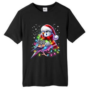 Funny Parakeet Christmas Tree Lights Xmas Parrot Lover Tall Fusion ChromaSoft Performance T-Shirt