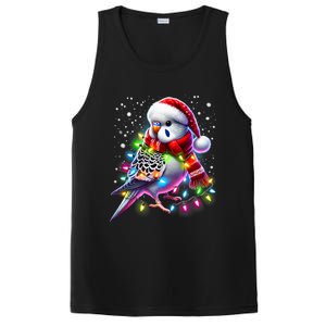 Funny Parakeet Christmas Tree Lights Xmas Parrot Lover PosiCharge Competitor Tank