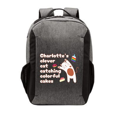 Funny Pun CharlotteS Clever Cat Catching Colorful Cakes Vector Backpack