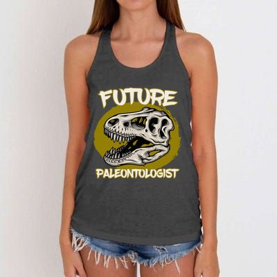 Future Paleontologist Cute Gifts Dino Explorer Women's Knotted Racerback Tank