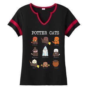 funny Potter Cats Gifts for Cat Lovers Ladies Halftime Notch Neck Tee