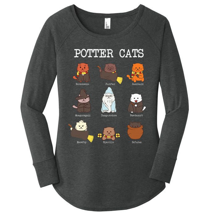 funny Potter Cats Gifts for Cat Lovers Women's Perfect Tri Tunic Long Sleeve Shirt