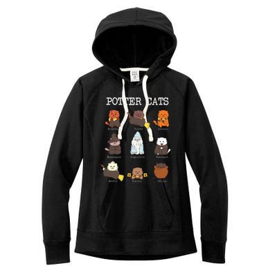 funny Potter Cats Gifts for Cat Lovers Women's Fleece Hoodie