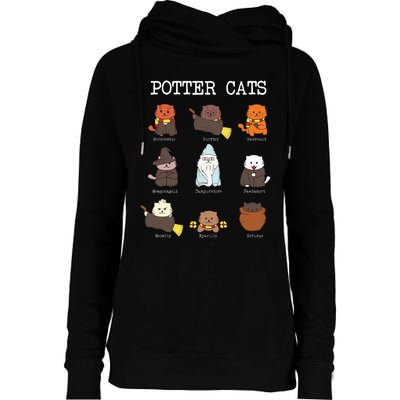 funny Potter Cats Gifts for Cat Lovers Womens Funnel Neck Pullover Hood