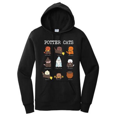 funny Potter Cats Gifts for Cat Lovers Women's Pullover Hoodie