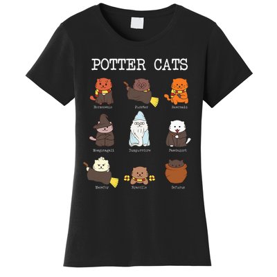 funny Potter Cats Gifts for Cat Lovers Women's T-Shirt