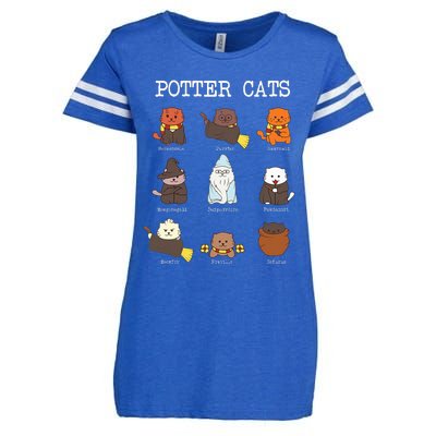 funny Potter Cats Gifts for Cat Lovers Enza Ladies Jersey Football T-Shirt