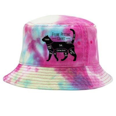 Feline Petting Chart Cat Owner Lover Tie-Dyed Bucket Hat