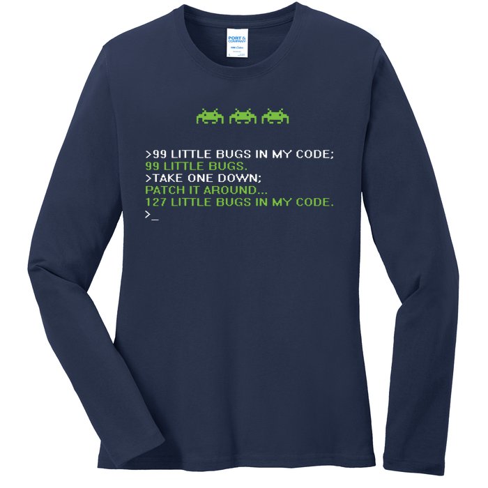 Funny Programmer Coding Debugger Hacker Computer Science Dev Ladies Long Sleeve Shirt