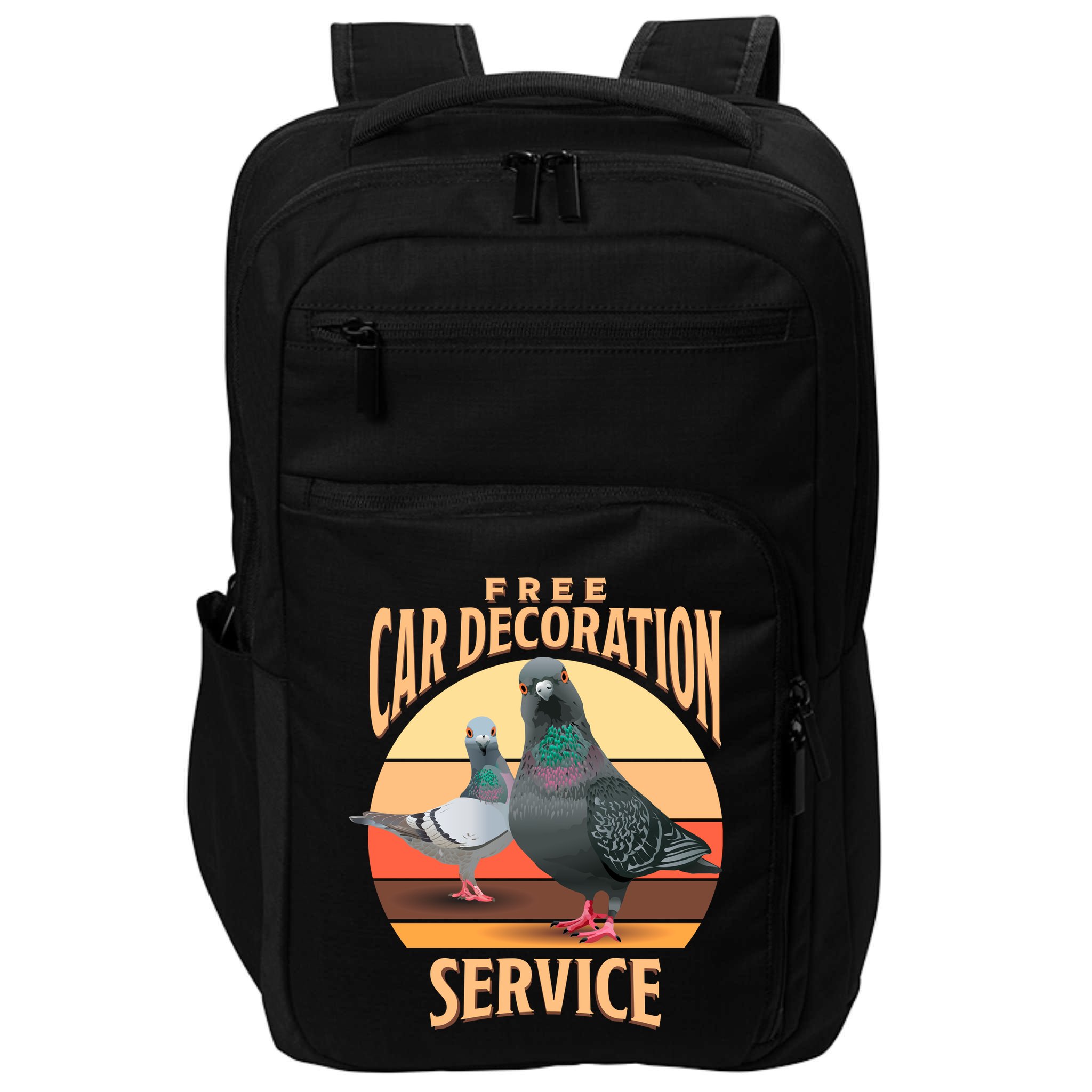 Funny Pigeon Car Decoration Service Impact Tech Backpack