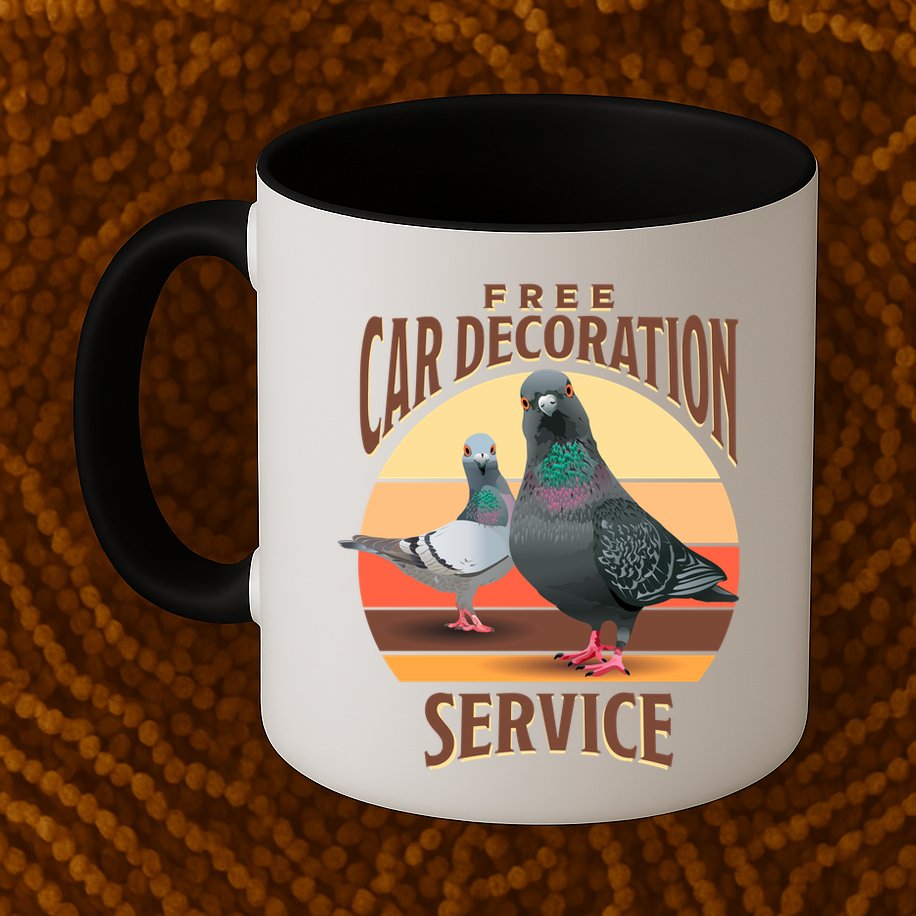 Funny Pigeon Car Decoration Service Mug