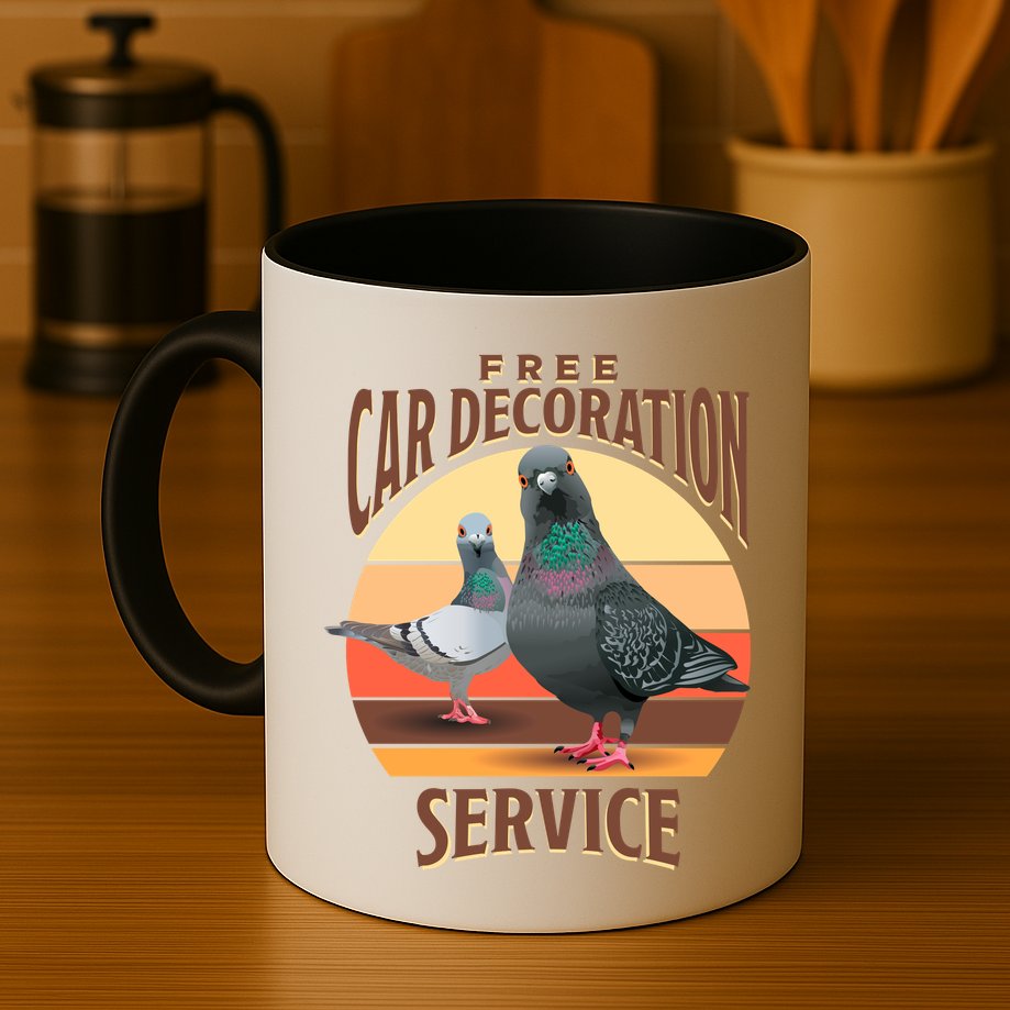 Funny Pigeon Car Decoration Service Mug