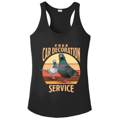 Funny Pigeon Car Decoration Service Ladies PosiCharge Competitor Racerback Tank