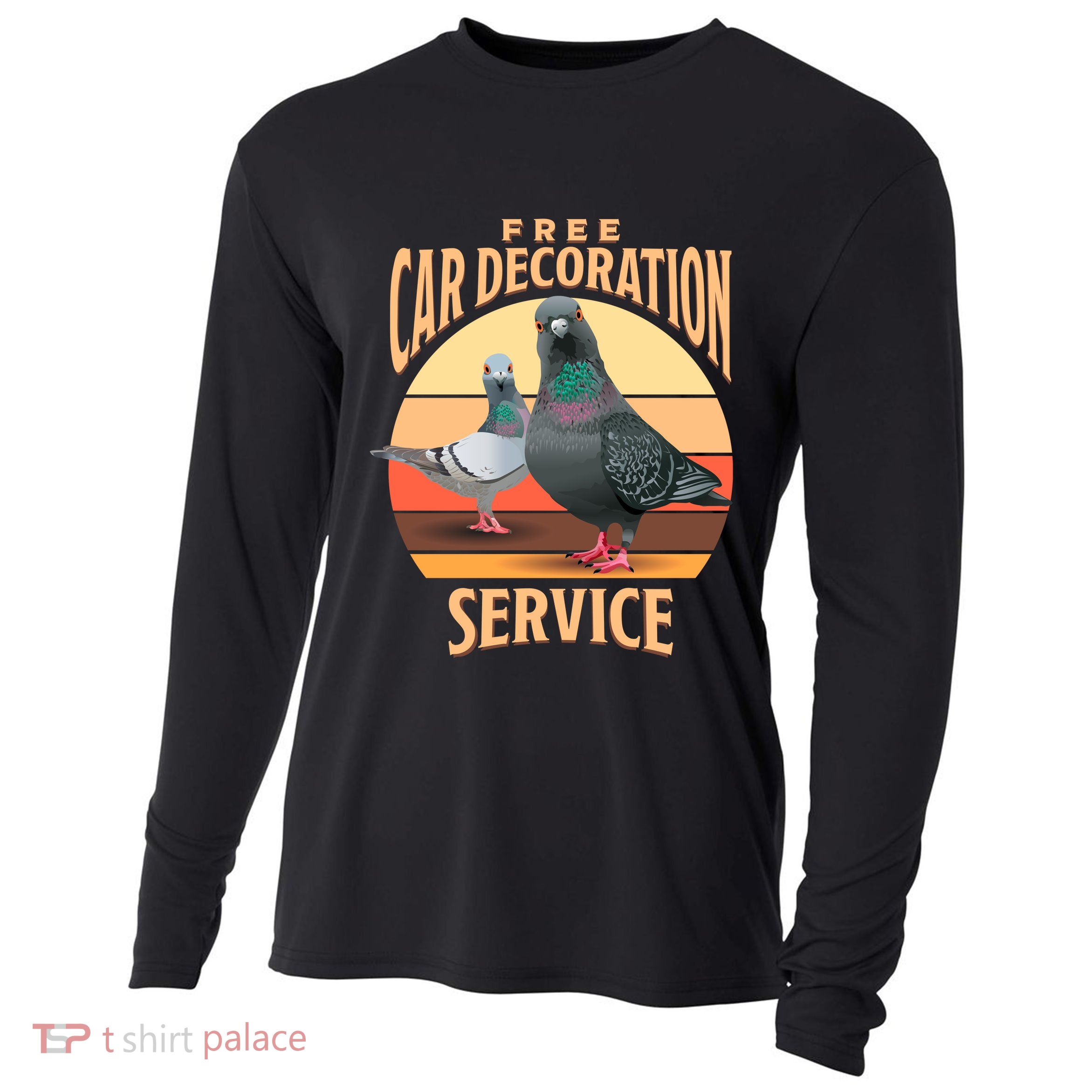 Funny Pigeon Car Decoration Service Cooling Performance Long Sleeve Crew