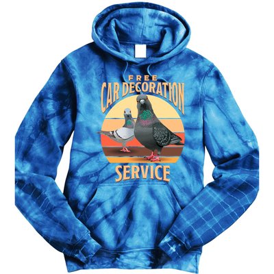 Funny Pigeon Car Decoration Service Tie Dye Hoodie