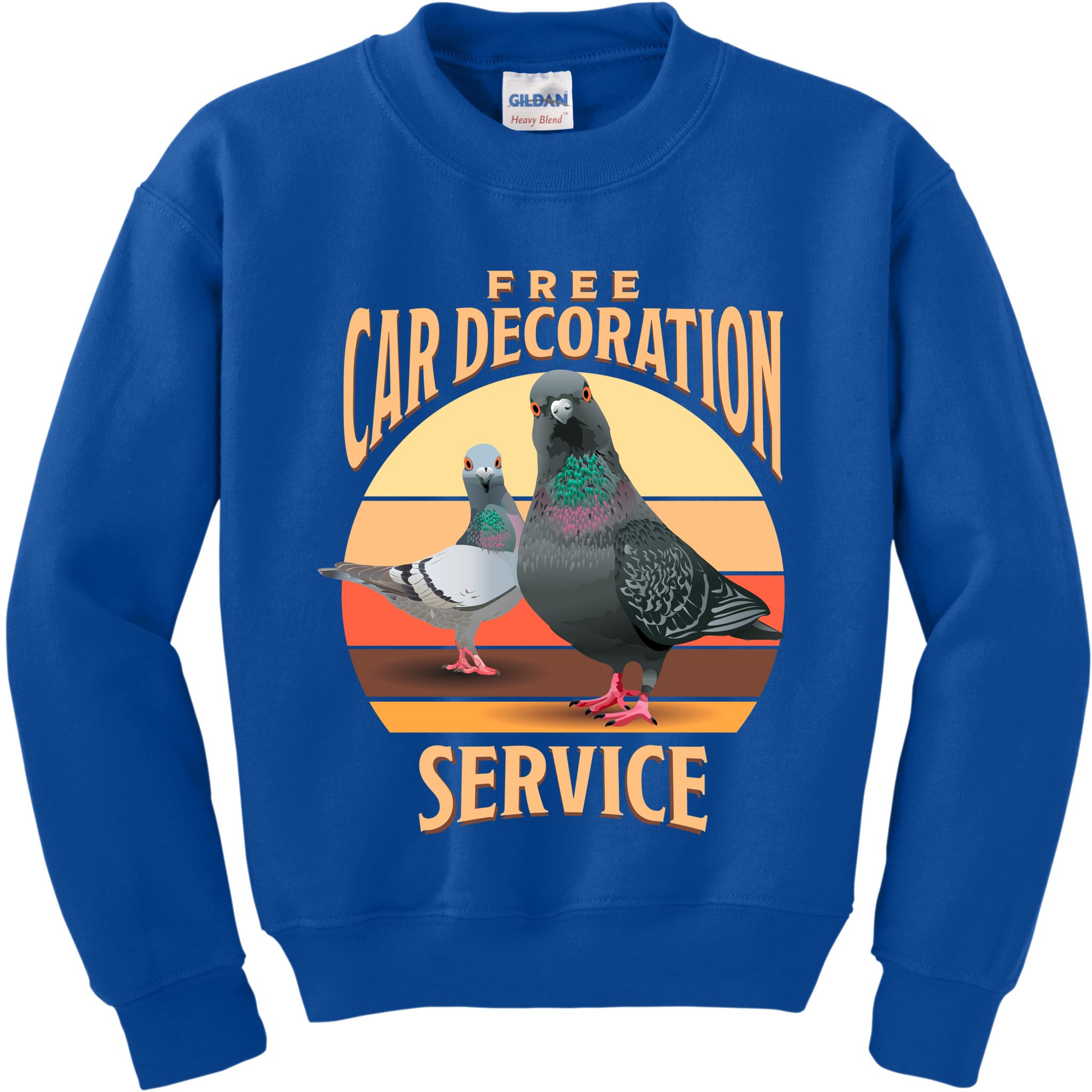 Funny Pigeon Car Decoration Service Kids Sweatshirt
