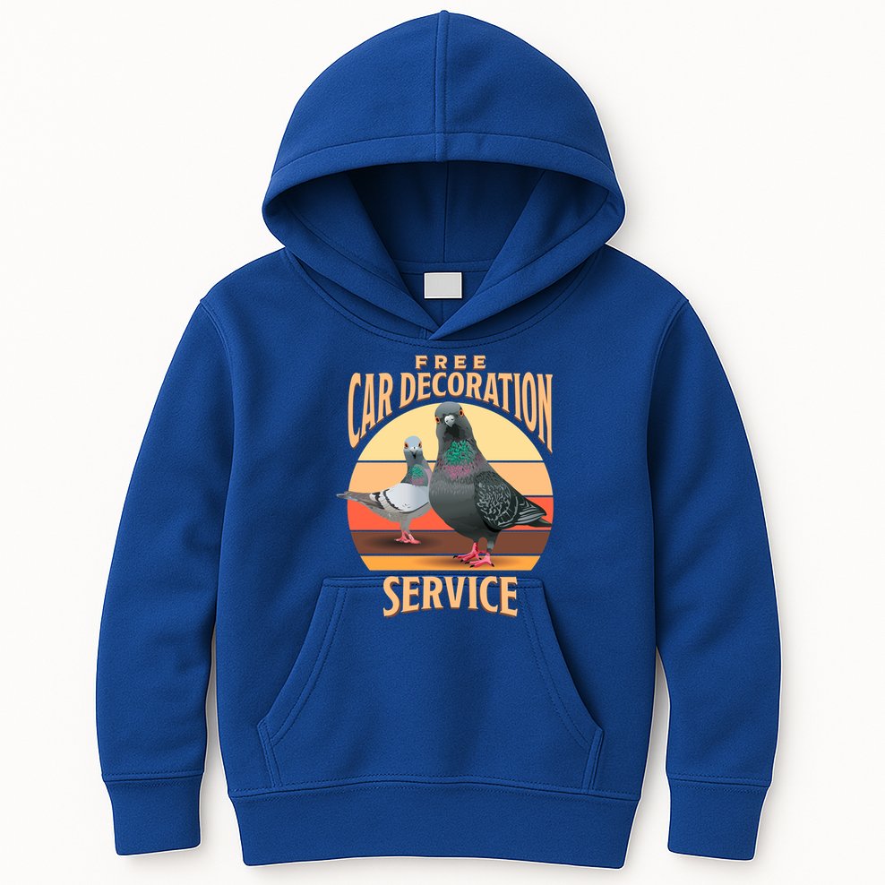 Funny Pigeon Car Decoration Service Kids Hoodie