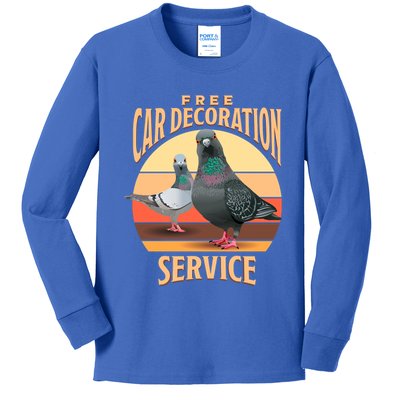 Funny Pigeon Car Decoration Service Kids Long Sleeve Shirt