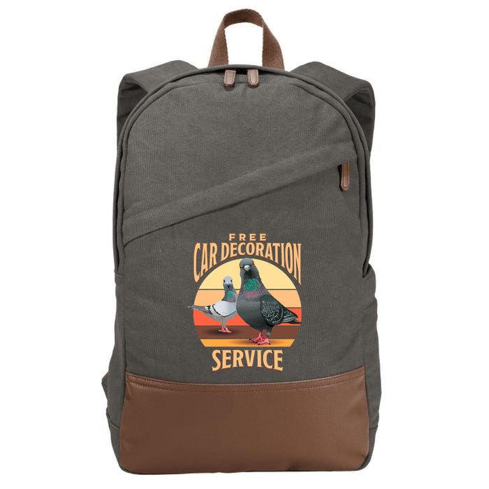 Funny Pigeon Car Decoration Service Cotton Canvas Backpack
