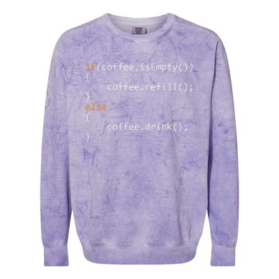 Funny Programmer Coffee Gift For Coders Colorblast Crewneck Sweatshirt