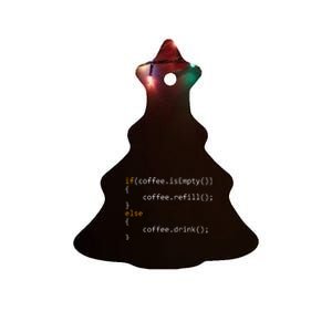 Funny Programmer Coffee Gift For Coders Ceramic Tree Ornament