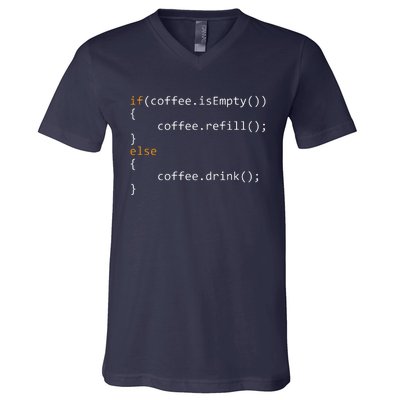 Funny Programmer Coffee Gift For Coders V-Neck T-Shirt