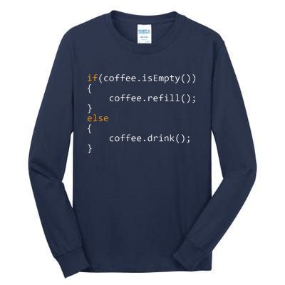 Funny Programmer Coffee Gift For Coders Tall Long Sleeve T-Shirt