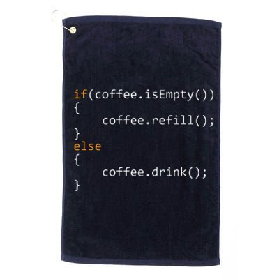 Funny Programmer Coffee Gift For Coders Platinum Collection Golf Towel