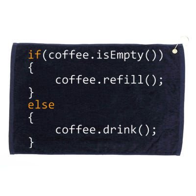 Funny Programmer Coffee Gift For Coders Grommeted Golf Towel