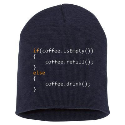 Funny Programmer Coffee Gift For Coders Short Acrylic Beanie