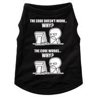 Funny Programmer Code Works Why Meme Tee Doggie Tank