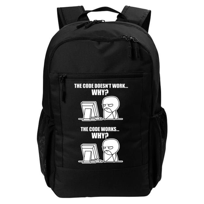 Funny Programmer Code Works Why Meme Tee Backpack