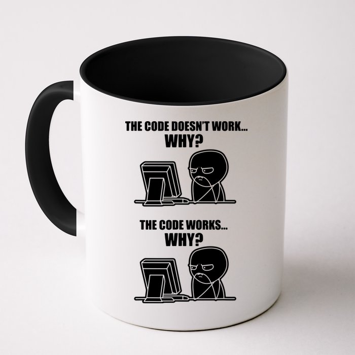 Funny Programmer Code Works Why Meme Tee Mug