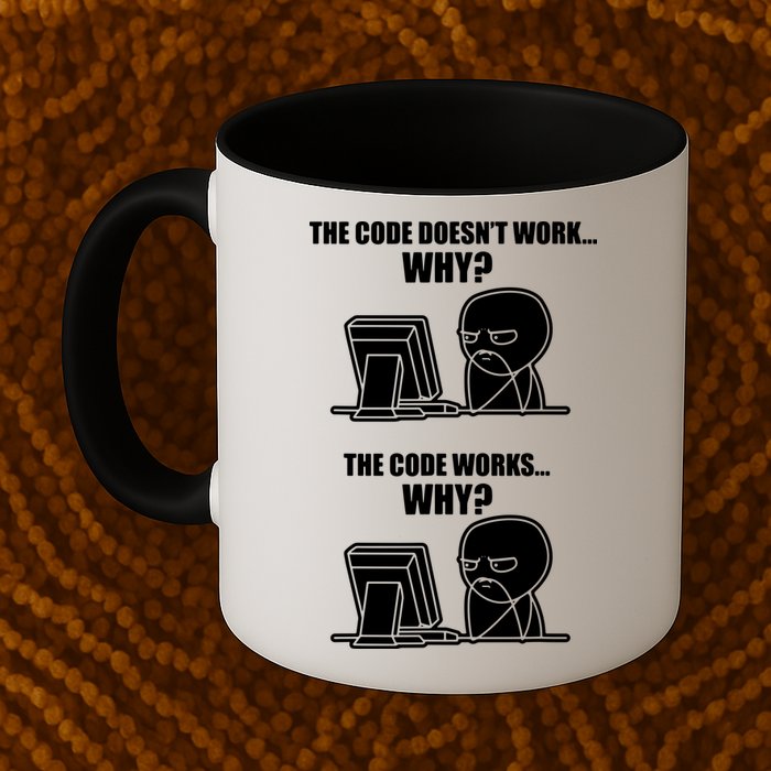 Funny Programmer Code Works Why Meme Tee Mug