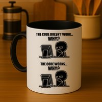 Funny Programmer Code Works Why Meme Tee Mug