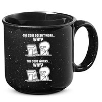 Funny Programmer Code Works Why Meme Tee 15oz Campfire Ceramic Mug