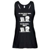 Funny Programmer Code Works Why Meme Tee Ladies Essential Flowy Tank
