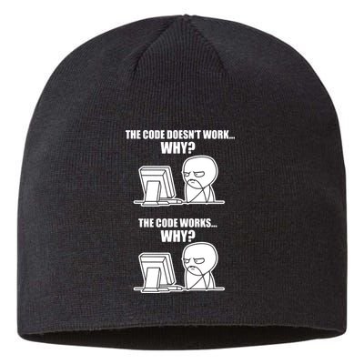 Funny Programmer Code Works Why Meme Tee Sustainable Beanie