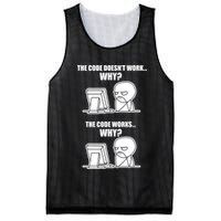 Funny Programmer Code Works Why Meme Tee Mesh Reversible Basketball Jersey Tank
