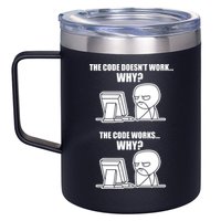 Funny Programmer Code Works Why Meme Tee 12oz Stainless Steel Coffee Mug