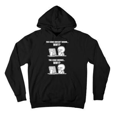 Funny Programmer Code Works Why Meme Tee Tall Hoodie